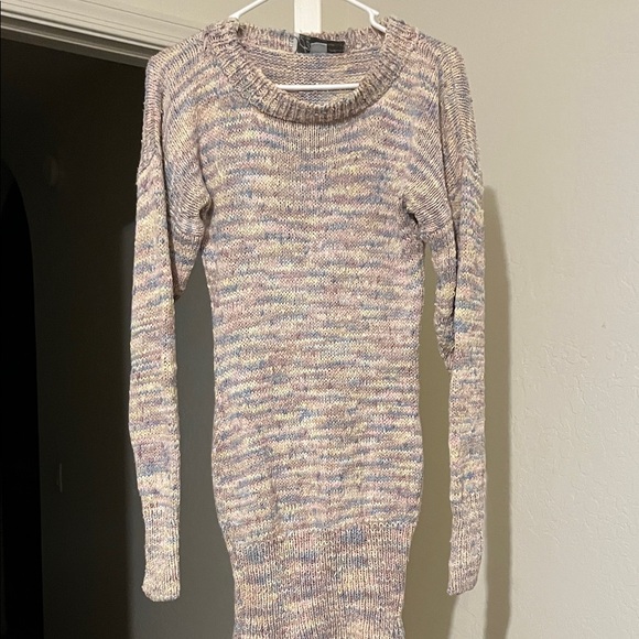 Dresses & Skirts - Boutique Silk Rayon Linen Multicolor Winter Knit Sweater Dress waist 13 PTP 16